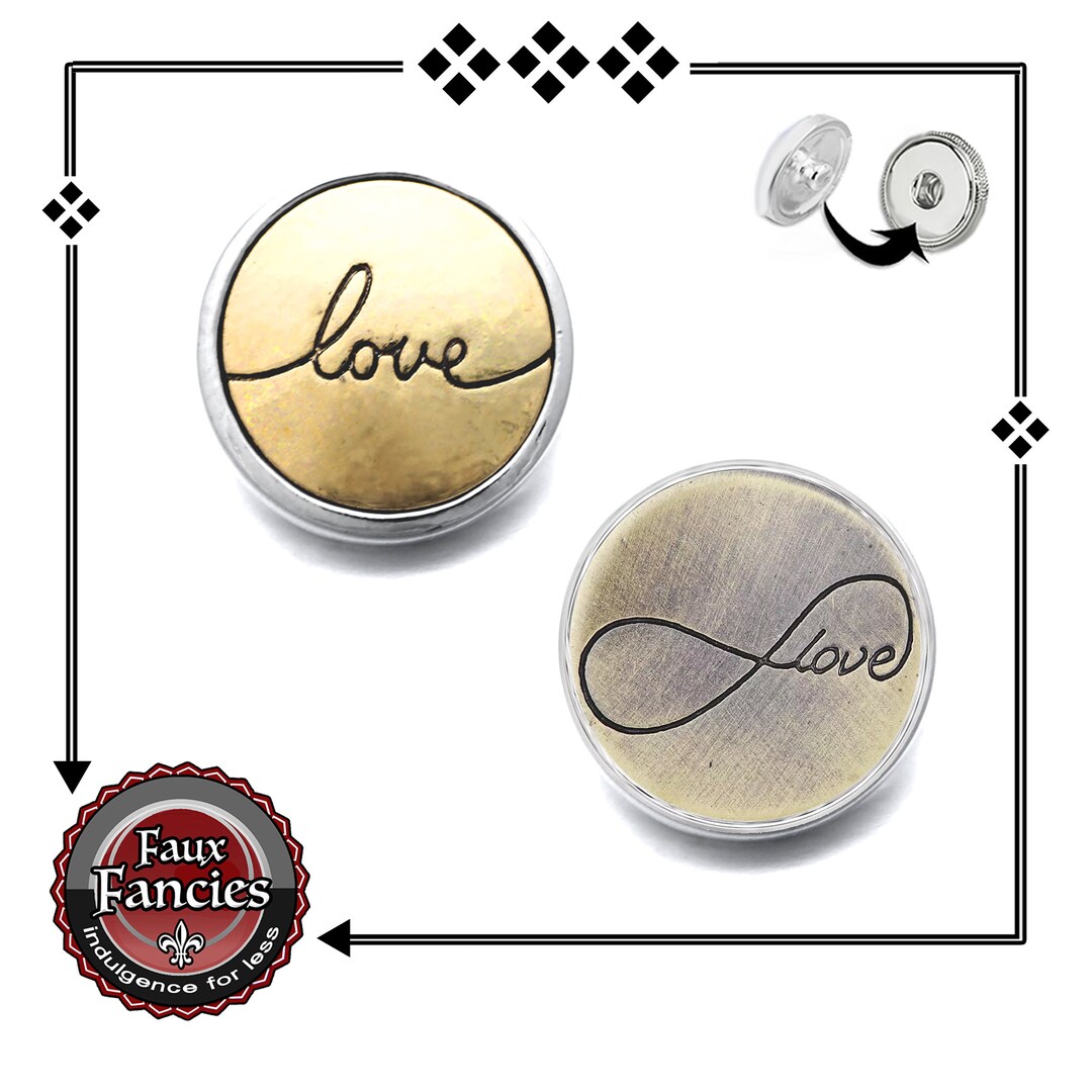 CLEARANCE! Beautiful LOVE Snap Buttons, Ginger Snaps, #lovecharms, # ...