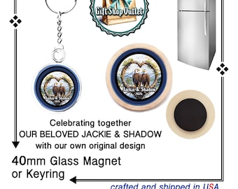 Celebrating Jackie & Shadow, our very loved Eagles! Handmade Jackie and Shadow Eagle GLASS CABOCHON Keyring or Magnet,  Big Bear Bald Eagles