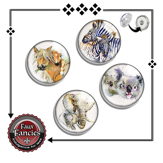 SALE CABOCHON Snap Buttons, Horse Charm, Koala Charm, Zebra Charm, Elephant Charm, #Cabochons, #SnapButtons, #BraceletCharms, #SnapPopper