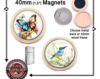 SALE! BUTTERFLY &  BLUEBiRD Handmade Magnet, Butterfly Magnet, Bluebird Gift, #BluejayMagnet, #ButterflyMagnet, #Bluejay, #Butterfly,#Magnet