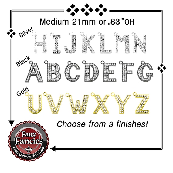 NEW! GORGEOUS 21mm Rhinestone Letter Charms, .83" Dangle Letters, Alpha Initial Charms, #RhinestoneLetters, #DangleLetter, #RhinestoneCharms