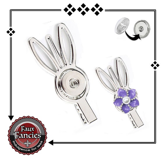 SALE!! Snap Button BUNNY Hair Clip, EASTER Bunny Hair Clip, Spring Hair Clip, Hair Clip for Girls, #SnapButtonHairClip, #GirlsHairClip