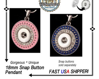 Mother's Day RHINESTONE Pendant for Snap Buttons, Ginger Snap Pendant, Snap on Charms, Interchangeable Snap, Rhinestone Snaps, Gift for Her