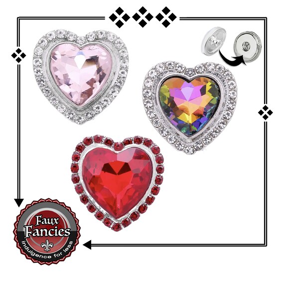 Beautiful RHINESTONE HEART Snap Button, 18mm Ginger Snap, Snap Charms, Rhinestone Heart, #HeartCharm, #SnapCharm, #ValentinesDay, #HeartSnap