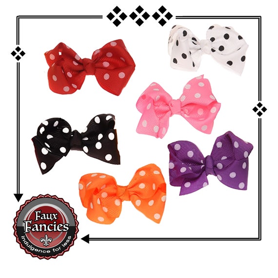 Hair BOWS! Polka Dot Hair Bows, Bows with Hair Clips, #HairBows, #HairClips, Gift Bows, Package Bows, Bows for Girls, #HairClips