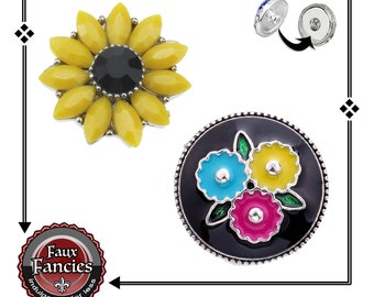SNAP BUTTONS, Very NiCE FLORAL Snap Button Charms, 18mm Ginger Snaps, #FlowerCharms, #SnapButtons, #BraceletCharms, #SnapCharms, #Snap