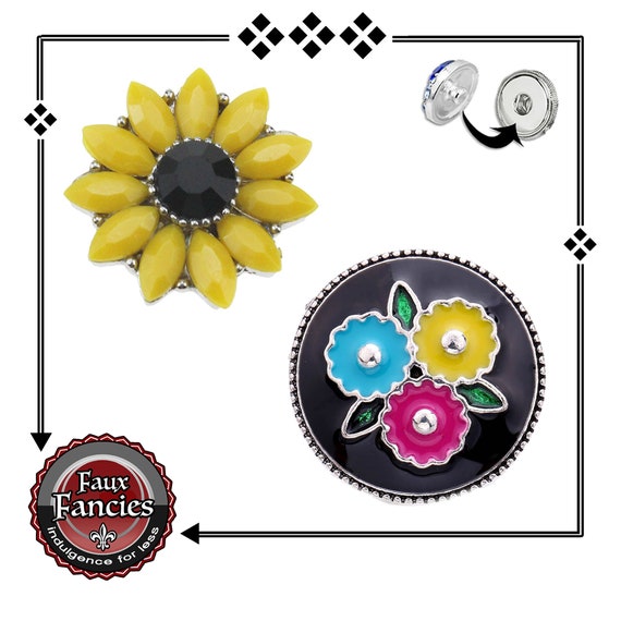 SNAP BUTTONS, Very NiCE FLORAL Snap Button Charms, 18mm Ginger Snaps, #FlowerCharms, #SnapButtons, #BraceletCharms, #SnapCharm, #SnapJewelry
