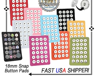 Snap Button Pad for storage, display or travel, Fit 18mm or 20mm Ginger Snaps, fits Snap Buttons 18mm or 20mm, #SnapButtonPad