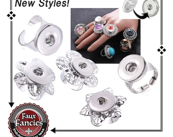 NEW! Snap Button Rings, 18mm Snap Button Rings, Ginger Snap Ring, Snap, snap button jewelry, snap button rings, Snap jewelry, Snap Button