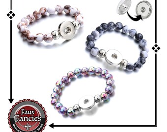 Snap Button BEADED STYLE Bracelet, Stretchable Snap Bracelet, Snap Jewelry, Snap Snap, Gift for her, #SnapJewelry, #SnapButtonBracelet