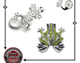 FROG RHINESTONE Snap Charm Button, Frog 18mm Ginger Snap, Snap Charms, #SnapButtons, #BraceletCharms, Snap Jewelry, Chunk Snap, #SnapJewelry