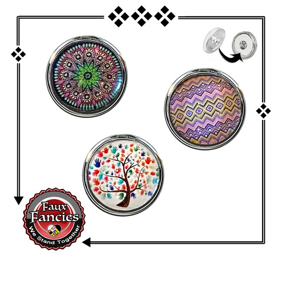 TREE of LIFE Snap Button, Colorful Mandala Snap, #TreeOfLife, #SnapCharm, #BraceletCharm, #AutismAwareness. #MandalaCharm, Snap Jewelry