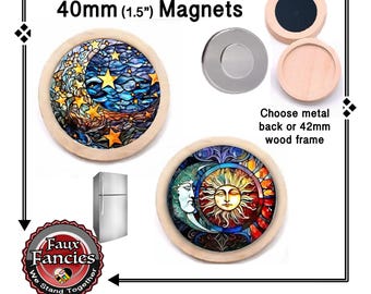 SALE! SUN, MOON, STaRS Handmade Magnet, Sun Magnet Charm Gift, Moon and Stars, #SunMoonMagnet, #CelestialMagnet, #CelestialGift, #MoonStars