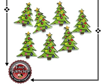 CLEARANCE! BUTToNS, BuTTONS! 3 PCs Christmas Wooden Buttons, Christmas Charms, Christmas Tree ScrapbooK Button, #WoodenButtonS, #CraftButton