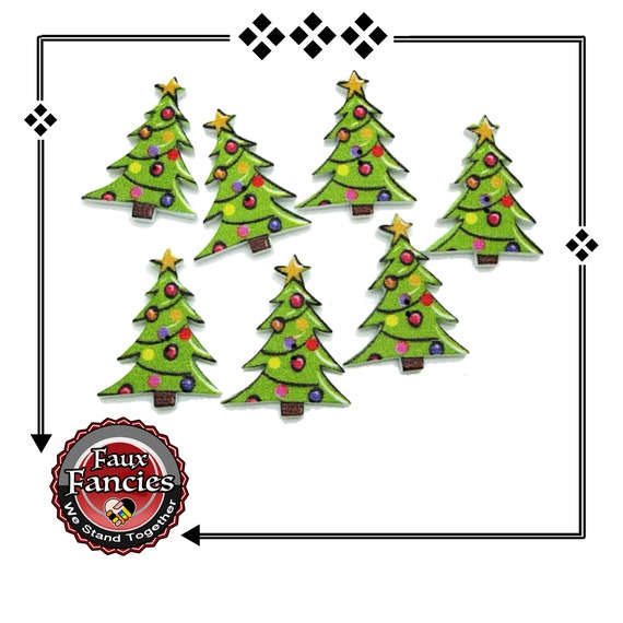 CLEARANCE! BUTToNS, BuTTONS! 3 PCs Christmas Wooden Buttons, Christmas Charms, Christmas Tree ScrapbooK Button, #WoodenButtonS, #CraftButton