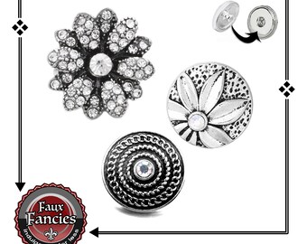 GORGEOUS Rhinestone SNAP Buttons, 18mm Ginger Snaps, Flower Snap Charms, #SnapButtons, Rhinestone Snap, #RhinestoneCharms, #SnapJewelry