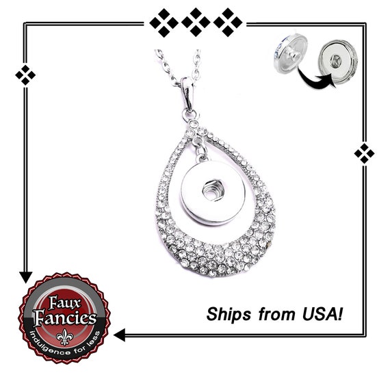 Rhinestone Pendant for Snap Button, 18mm Ginger Snap Pendant, Snap Button Necklace, #SnapButtons, Rhinestone Snaps, Snap Snap, Jewelry gift