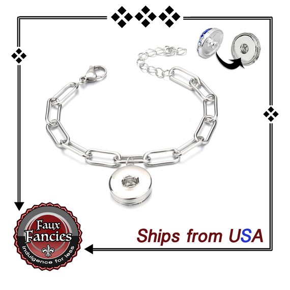 Link BRACELET for 18mm Snap Buttons, Snap Button Bracelet, Snap Charm Bracelet, Snap Bracelet, #SnapButtonBracelet, #GingerSnapBracelet,
