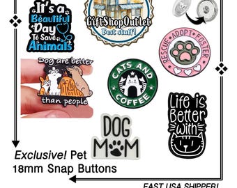 EXCLUSIVE! 18mm Pet Snap Button, DOG Ginger Snaps, Cat Snap Button, Dog Mom Charms, #DogMom, #DogCharm, #DogGiftForHer, #CatCharm #AdoptPets