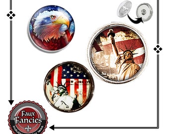 USA Snap Button OR Charms, AMERiCANA CHAaRM, 4th of July Jewelry, July 4 Ginger Snaps, Changeable Snap, Rhinestone Snaps, #USA Snap or Charm