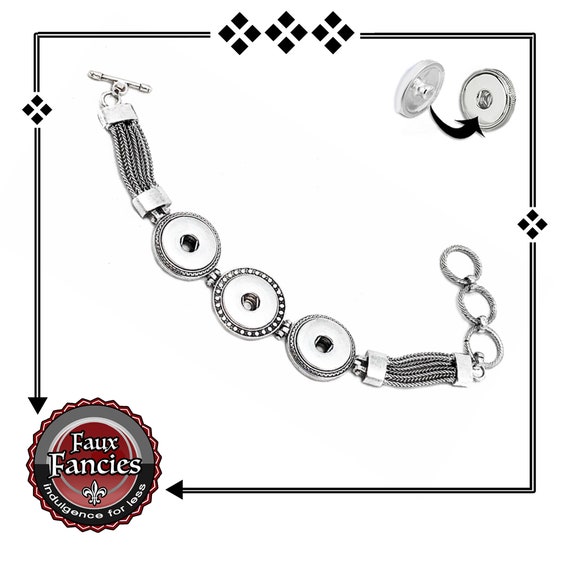 SALE! Triple Snap Button Bracelet, Adjustable Length Snap Bracelet, Snap Bracelet for Snap Buttons, #SnapButtonJewelry, #SnapJewelry
