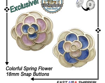 EXCLUSIVE! Colorful SPRING Flower Snap Buttons, Flower Snap Button, Spring Snap Buttons, #SnapCharms, #SnapJewelry, Gift for Her