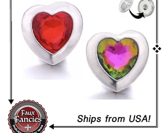 HEART Snap button, 18mm Rhinestone Heart Snap Button, Valentines gift, Mothers Day gift, #ValentinesDayCharm, #HeartSnapButton, #HeartCharm