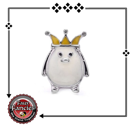 Penguin King Snap Button, Penguin Charm, King Ginger Snap, Snap Charms, Snap Penguin Charm, #18SnapButtons, #PenguinCharm, Snap Jewelry