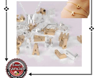 Mini Initial Letter Charms: Silver or Gold Tone, DIY Jewelry