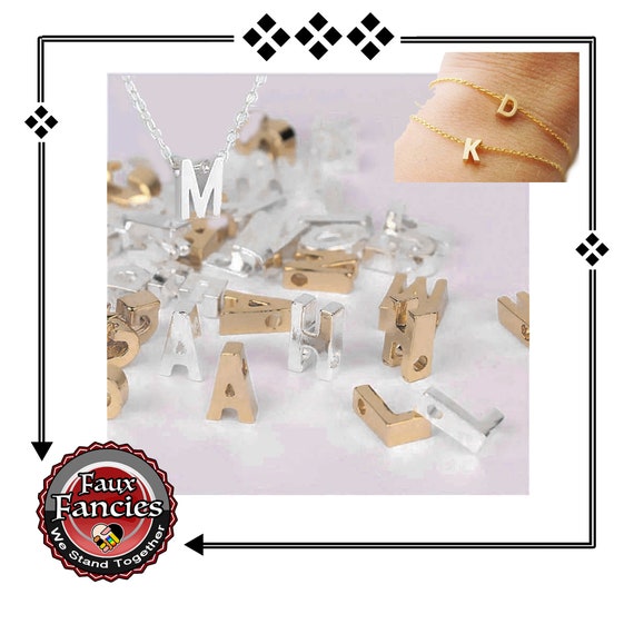 Mini Letter Charms, Silver or Gold Tone Charms, Initial Charms, Bracelet Charms, #InitialLetters, #NecklaceLetters, #GiftForHer