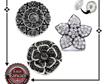 GORGEOUS Rhinestone Flowers, Snap Buttons, Rhinestone Ginger Snaps, GORGEOUS Snap Charms, Snaps, #SnapCharm, #RhinestoneSnaps, #SnapCharms