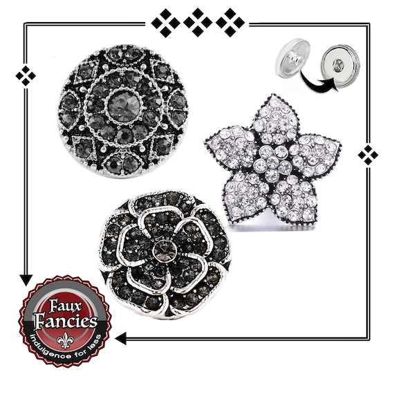 GORGEOUS Rhinestone Flowers, Snap Buttons, Rhinestone Ginger Snaps, GORGEOUS Snap Charms, Snaps, #SnapCharm, #RhinestoneSnaps, #SnapCharms