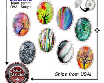 NEW Oval SNAP Buttons, Colorful Tree Snap Buttons, 18mm Cabochon Snap Button, Snap Charms, #TreeSnapButtons, #SpringSnapButton, #SnapButtons