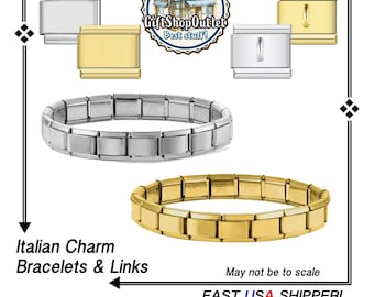 ITALIAN BRACELETS, Charm LINKS, Plain Charm Links,  Dangle Italian Charm #ItalianCharmBracelet, #ItalianCharms