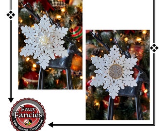 Christmas Ornaments, Snowflake Ornament, Handmade Ornaments, Rhinestone Ornament, Christmas Decor, #ChristmasOrnaments, #HolidayDecor