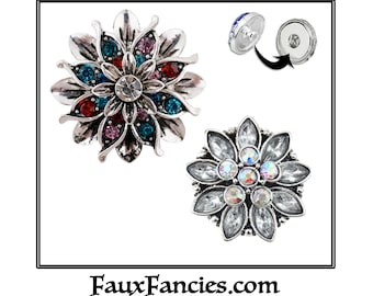 Snap Buttons, 18mm Ginger Snaps, Snap Charm, Rhinestone Snap Charm, Flower Rhinestone Snaps, Snap Jewelry, #RhinestoneSnapCharm, #FlowerSnap