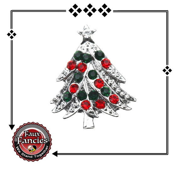 Christmas Tree Snap Buttons, Holiday Ginger Snaps, Snap on Charms, Interchangeable Snap, Rhinestone Snaps, Snap Snap, Jewelry gift