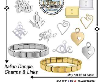 ITALIAN Charms & Bracelets, Italian Dangle Charm Links, Italian Bracelet Links, Gift for Her, #ItalianCharmBracelet, #CustomCharmBracelet