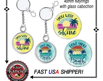 Handmade Beach Keyring: Inspirational Charm, Beach Souvenir