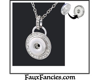 Rhinestone Pendant for Snap Buttons, Ginger Snap Pendant, Snap Charm Pendant, Changeable Snap, Rhinestone Snaps, Snap Snap, Jewelry gift