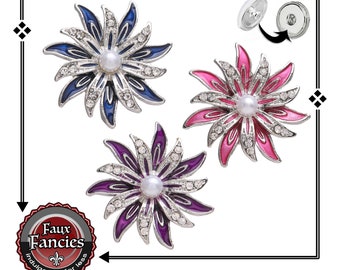 GORGEOUS Snap Buttons, 18mm Flower Ginger Snaps, Snap Charms, Switchable Snaps, #SnapCharm, #SnapJewelry, #SnapButtons, #FlowerCharm