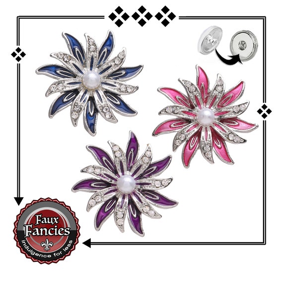 GORGEOUS Snap Buttons, 18mm Flower Ginger Snaps, Snap Charms, Switchable Snaps, #SnapCharm, #SnapJewelry, #SnapButtons, #FlowerCharm