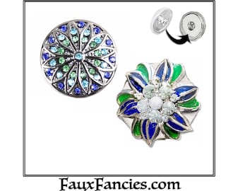 GORGEOUS SNAP Buttons, 18mm Rhinestone Snap Button, Ginger Snaps, Snap on Charms, #BraceletCharms, Rhinestone Charm, Flower Snap Jewelry