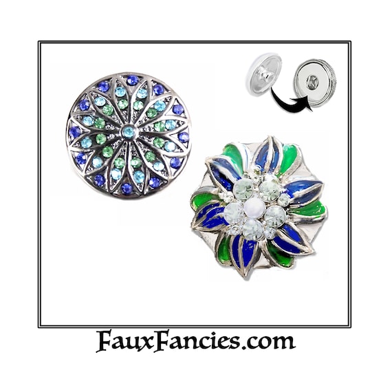 GORGEOUS SNAP Buttons, 18mm Rhinestone Snap Button, Ginger Snaps, Snap on Charms, #BraceletCharms, Rhinestone Charm, Flower Snap Jewelry