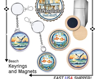 BEACH Handmade Magnet, PELICAN Handmade Magnet, SAILBOAT Magnet, Beach Souvenir, #BeachGift, #PelicanGift, #MagnetCollector, #BeachMagnet