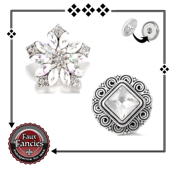 STUNNING 18mm Shimmering RHINESTONE Snap Button Charm, Ginger Snap, Switchable Snaps, #BraceletCharms, #SnapCharm, #FlowerSnaps, #SnapPopper