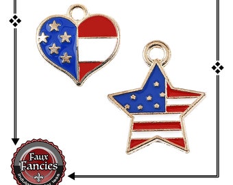 USA Charm, Americana Charm, BEAUTIFUL America Charm, July 4 Charm, Red White Blue Charm, 4th of July Charm, #AmericaCharm, #CharmForJuly4