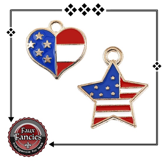 USA Charm, Americana Charm, BEAUTIFUL America Charm, July 4 Charm, Red White Blue Charm, 4th of July Charm, #AmericaCharm, #CharmForJuly4