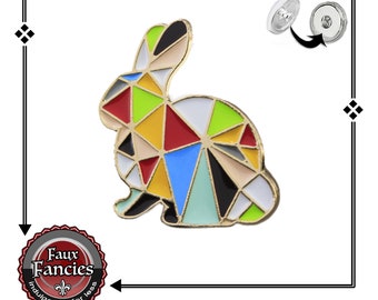 Bunny Snap Button ONLY OURs! Origami Ginger Snap, 18mm Snap Charm, #EasterCharm, Rhinestone Snap, #SnapJewelry, Spring Snap, #SnapButton