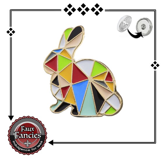 Bunny Snap Button ONLY OURs! Origami Ginger Snap, 18mm Snap Charm, #EasterCharm, Rhinestone Snap, #SnapJewelry, Spring Snap, #SnapButton